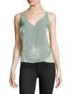 J Brand Lucy Velvet Camisole In Silver Spoon