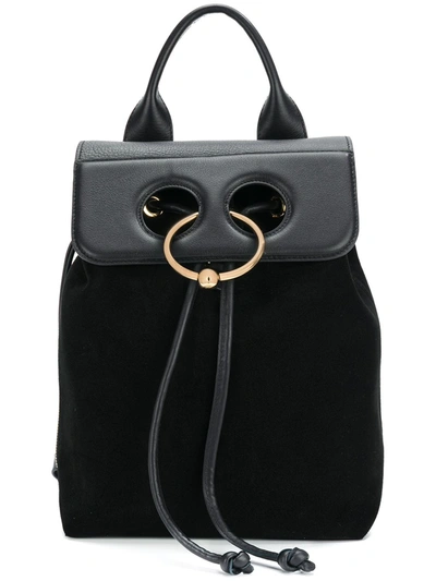 Jw Anderson Black Mini Suede Pierce Backpack