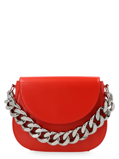 Kara ‘chain Saddle' Crossbody Bag In Red