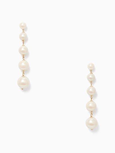 Kate Spade Girls In Pearls Linear Statement Earrings In Cream