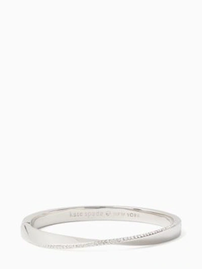 Kate Spade Do The Twist Pave Hinged Bangle In Clear/silver
