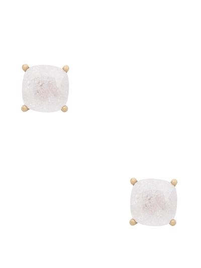 Kate Spade Mini Small Square Studs In Clear/gold