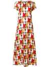 La Doublej Long Length Patterned Swing Dress In Multicolour