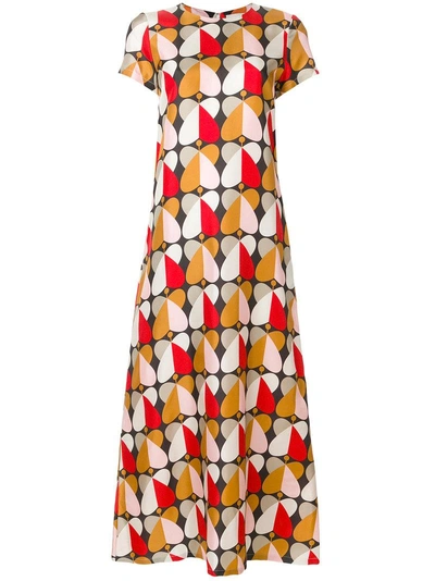 La Doublej Long Length Patterned Swing Dress In Multicolour