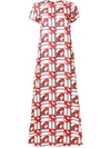 La Doublej Long Length Patterned Swing Dress In Red