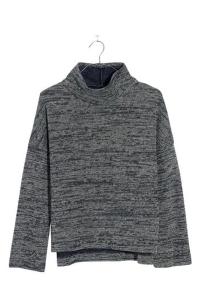 Madewell Marled Mock Neck Pullover In Gray