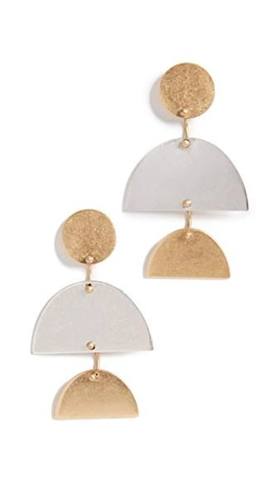 Madewell Sculpture Statement Earrings In Mixed Metals