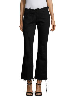 black flare capri pants