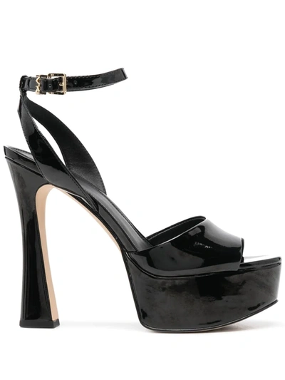 Michael Kors Jenson Patent-leather Sandals In Black