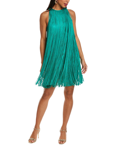 Herve Leger Racer Back Fringe Mini Dress In Green | ModeSens