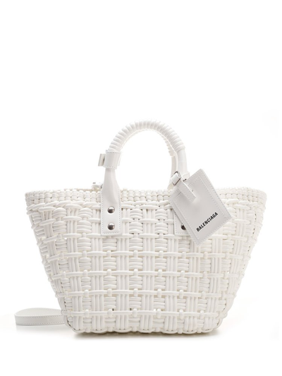 Balenciaga Bistro Xs Basket Bag In White