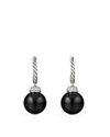 David Yurman Women's Solari Hoop Earrings With Diamonds & Black Onyx In Black/silver