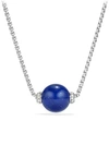 David Yurman Solari Pendant Necklace With Diamonds & Lapis Lazuli In Blue/silver
