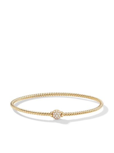 David Yurman Solari Station Pave Bracelet With Diamonds In 18k Gold In White/gold