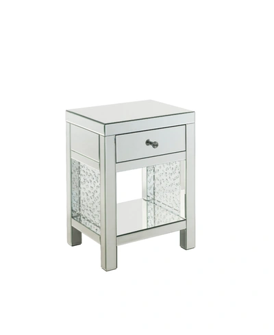 Acme Furniture Nysa Accent Table In Mirrored And Faux Crystals Inlay