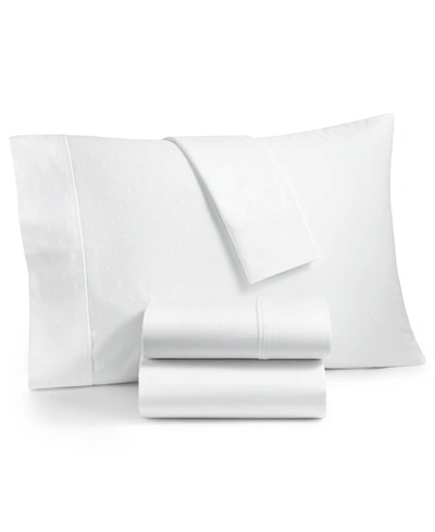 Aq Textiles Bergen House Diamond Dot 100% Certified Egyptian Cotton 1000 Thread Count 4 Pc. Sheet Set, Full Bedd In White