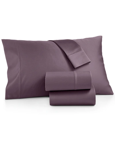 Aq Textiles Bergen House 100% Certified Egyptian Cotton 1000 Thread Count Pillowcase Pair, King Bedding In Plum