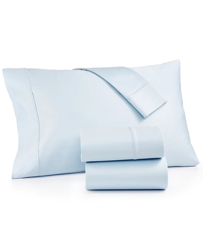 Aq Textiles Bergen House 100% Certified Egyptian Cotton 1000 Thread Count Pillowcase Pair, King Bedding In Light Blue