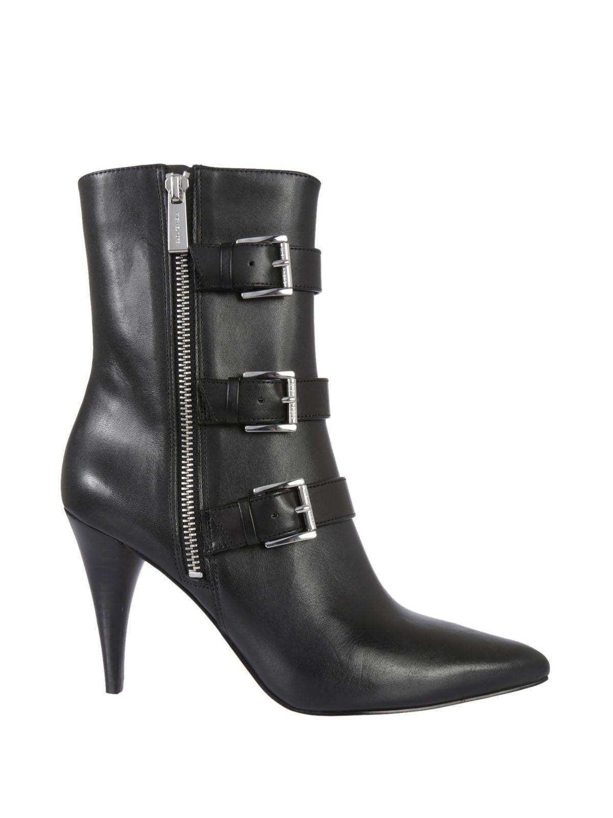 michael kors black boots silver zipper