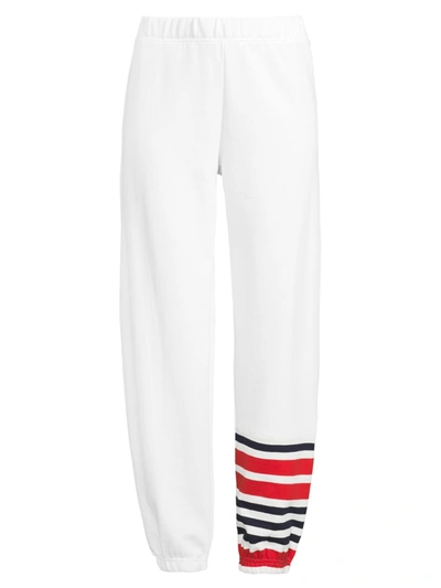 Addison Bay Seventh Street Cotton French Terry Jogger Sweatpants In White Multi