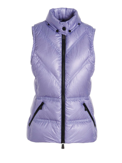 Moncler Moye Padded Vest With Lilac Zipper In Purple