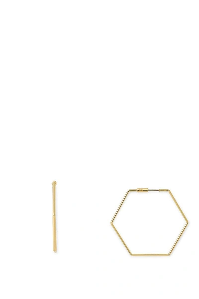 Rebecca Minkoff Hexagonal Hoop Earring In Gold
