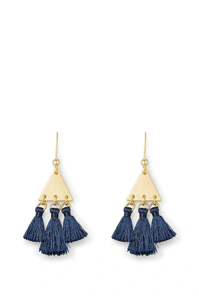 Rebecca Minkoff Geo Tassel Chandeliers In Gold/navy