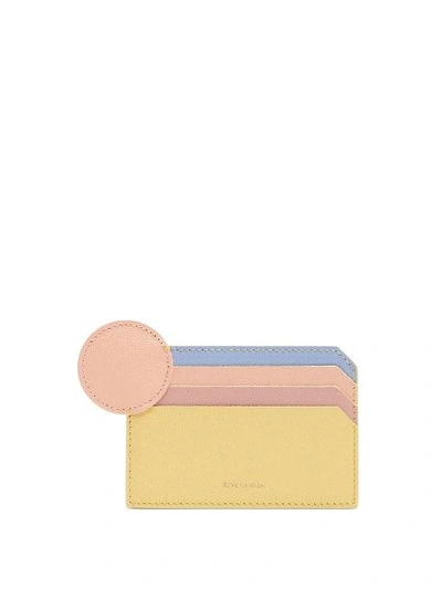 Roksanda Color-block Textured-leather Cardholder In Pastel Yellow
