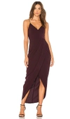 Shona Joy Cocktail Draped Dress In Aubergine