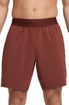 Nike Dri-fit Flex Pocket Yoga Shorts In Oxen Brown/black