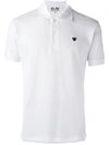 Comme Des Garçons Play Black Heart Short Sleeve Polo Shirt In White