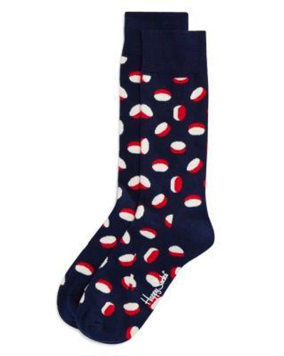 Happy Socks Pill Socks In Navy/red