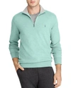 Polo Ralph Lauren Haf-zip Sweatshirt In Green Heather