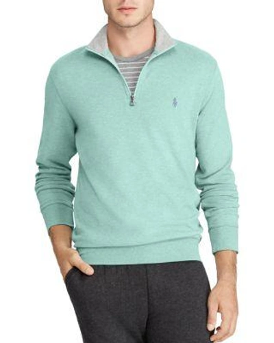 Polo Ralph Lauren Haf-zip Sweatshirt In Green Heather