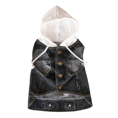 Ripley & Rue Distressed Denim Hooded Dog Jacket