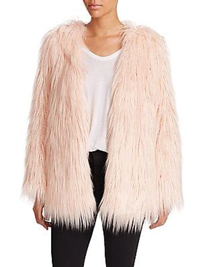 Tart Woman Faux Fur Coat Peach In Blush