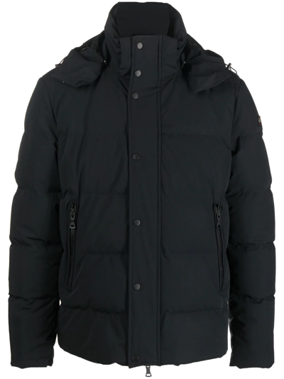 Paul & Shark Hooded Padded Jacket In Blue