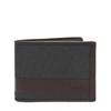 Tumi Double Billfold Wallet In Anthracite/brown