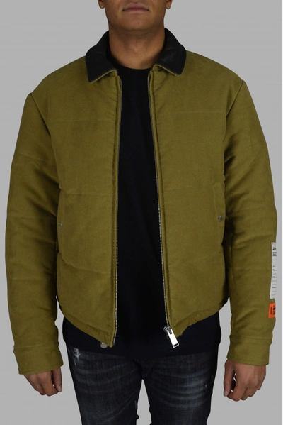 Heron Preston Down Jacket In Khaki