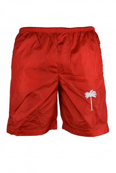 Palm Angels Swim Shorts In Red