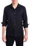 Pino By Pinoporte Byron Long Sleeve Button Front Shirt In Black