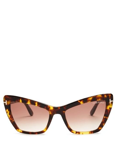 Tom Ford Valesca Cat-eye Sunglasses In Tortoiseshell