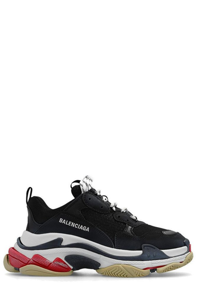 Balenciaga Triple S Low-top Sneakers In Black/red