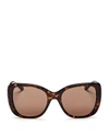 Tory Burch Women's Square Sunglasses, 52mm In Dark Tortoise/brown Solid