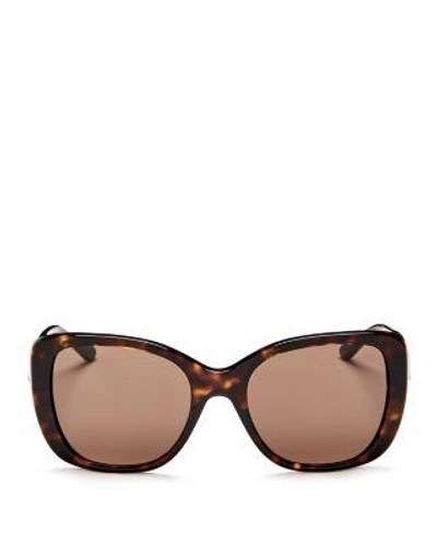 Tory Burch Women's Square Sunglasses, 52mm In Dark Tortoise/brown Solid