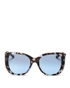 Tory Burch Gradient Rectangle Sunglasses In Blue Tortoise/gray Blue Gradient