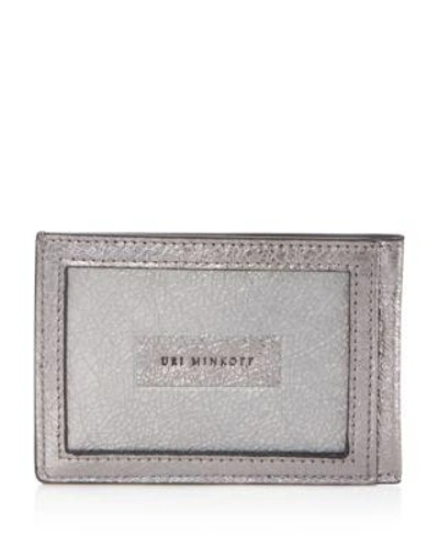 Uri Minkoff Kelso Leather Card Case In Anthracite