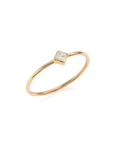 Zoë Chicco Diamond & 14k Yellow Gold Solitaire Ring In White/gold