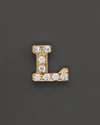 Zoë Chicco 14k Yellow Gold Pave Single Initial Stud Earring, .04.06 Ct. T.w. In L