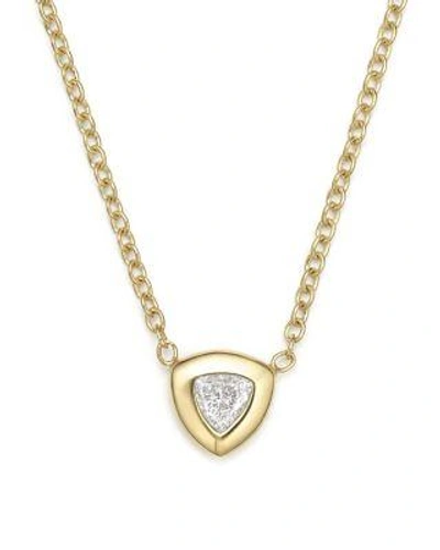 Zoë Chicco 14k Yellow Gold Pendant Necklace With Trillion Diamond, 14